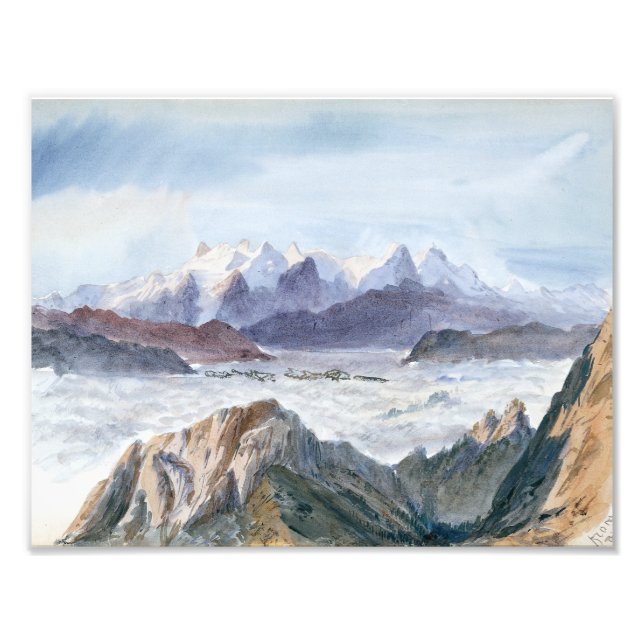 John Singer Sargent - Iselle från Mount Pilatus Fototryck (Framsidan)