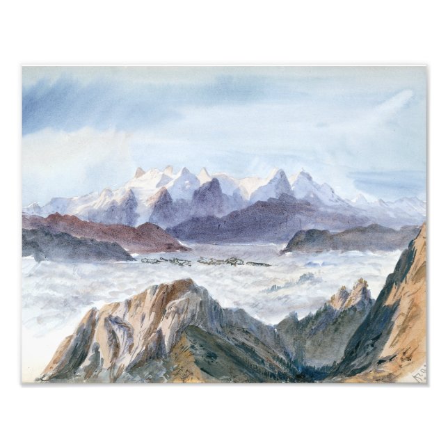 John Singer Sargent - Iselle från Mount Pilatus Fototryck (Framsidan)