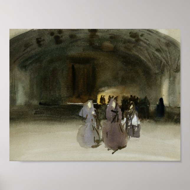 John Singer Sargent - Kvinnor närmar sig Poster (Framsidan)