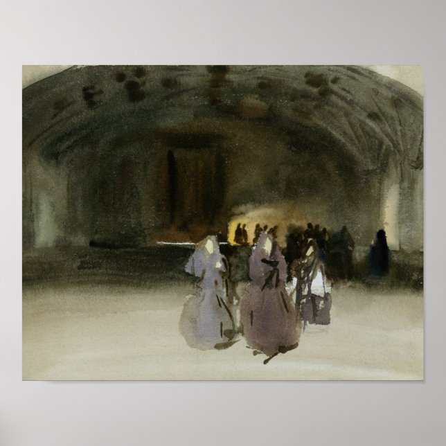 John Singer Sargent - Kvinnor närmar sig Poster (Framsidan)