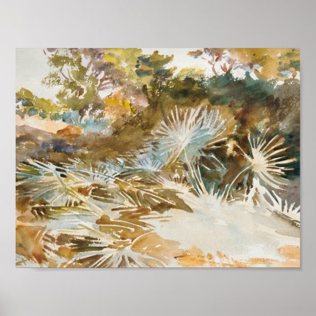 John Singer Sargent - Liggande med Palmettos Poster (Framsidan)