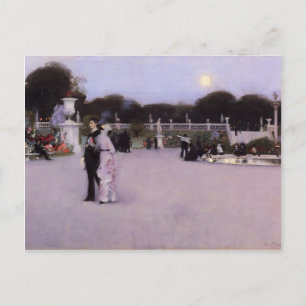 John Singer Sargent-Luxembourg Gardens i Twilight Vykort