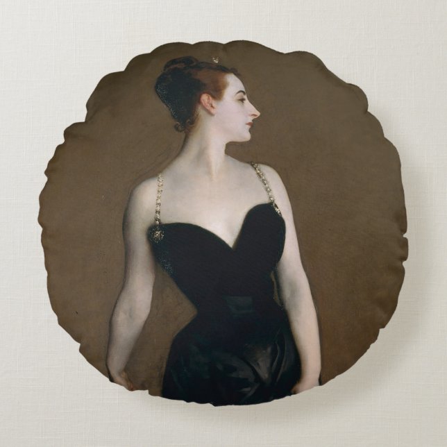 John Singer Sargent Madame X Classic Porträtt Rund Kudde (Framsidan)