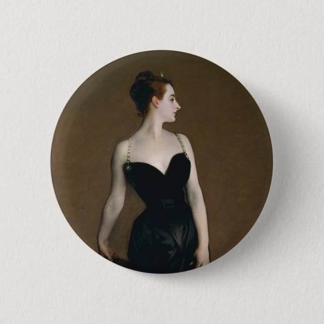 John Singer Sargent Madame X Klassisk Porträtt Knapp (Framsida)