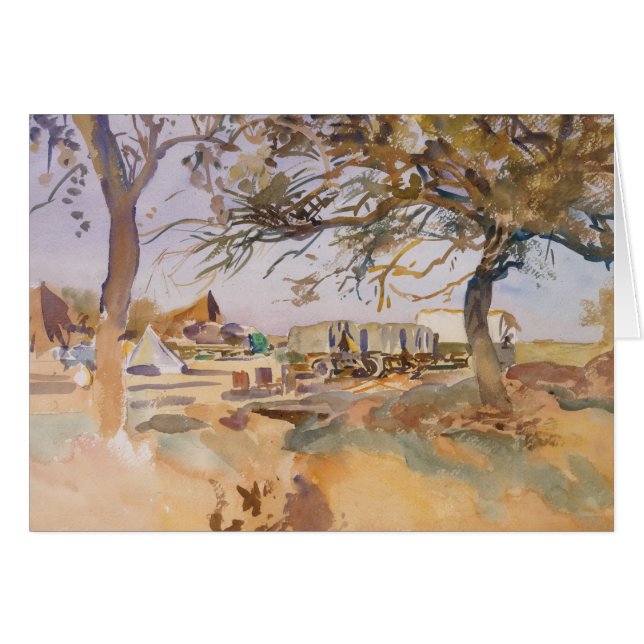 John Singer Sargent - militärt läger Hälsningskort (Framsidan Horizontal)