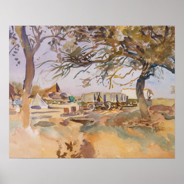John Singer Sargent - militärt läger Poster (Framsidan)