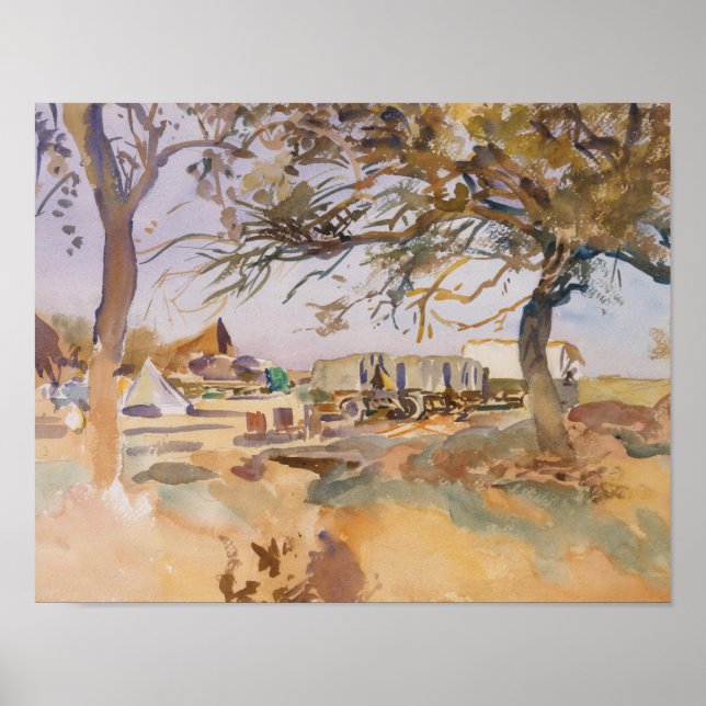 John Singer Sargent - militärt läger Poster (Framsidan)