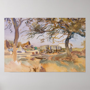 John Singer Sargent - militärt läger Poster