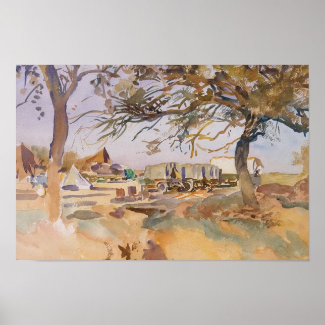 John Singer Sargent - militärt läger Poster (Framsidan)