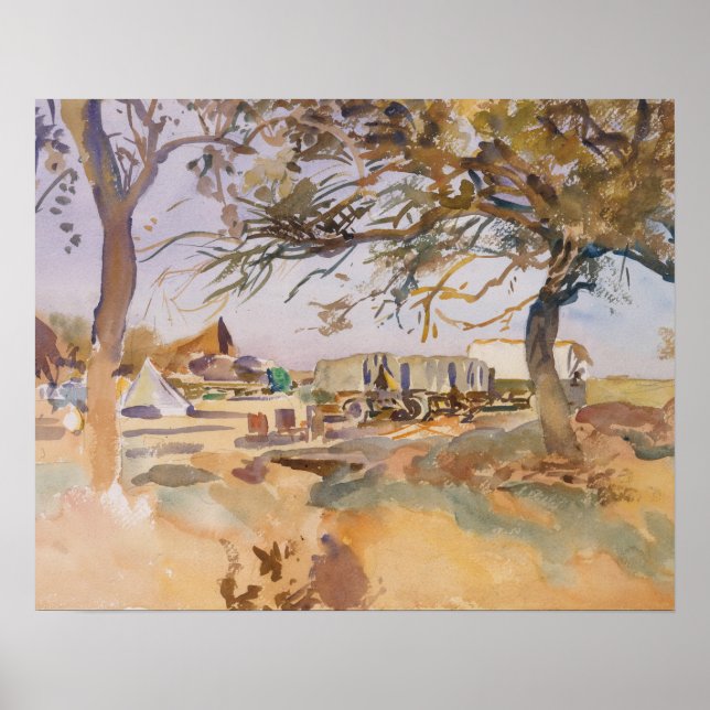 John Singer Sargent - militärt läger Poster (Framsidan)
