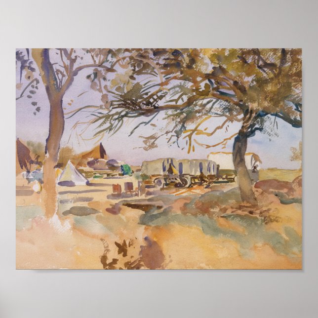 John Singer Sargent - militärt läger Poster (Framsidan)