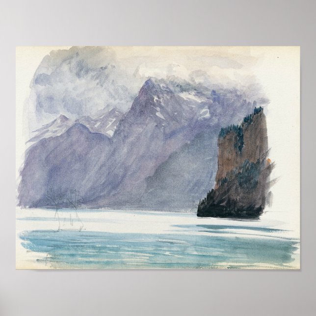 John Singer Sargent - Mountain Sjö Poster (Framsidan)