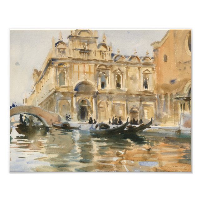 John Singer Sargent - Rio dei Mendicanti, Venedig Fototryck (Framsidan)