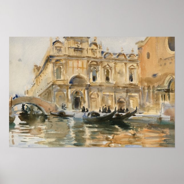 John Singer Sargent - Rio dei Mendicanti, Venedig Poster (Framsidan)