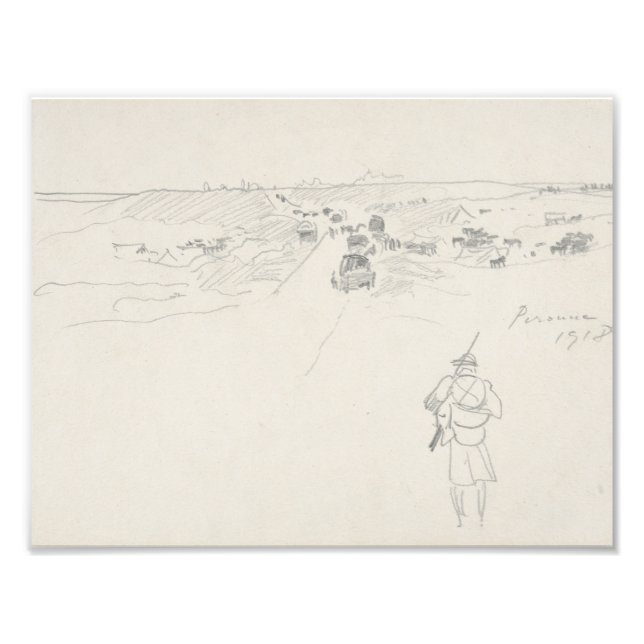 John Singer Sargent - Road at Peronne Fototryck (Framsidan)