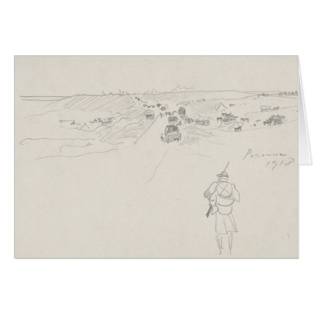 John Singer Sargent - Road at Peronne Hälsningskort (Framsidan Horizontal)