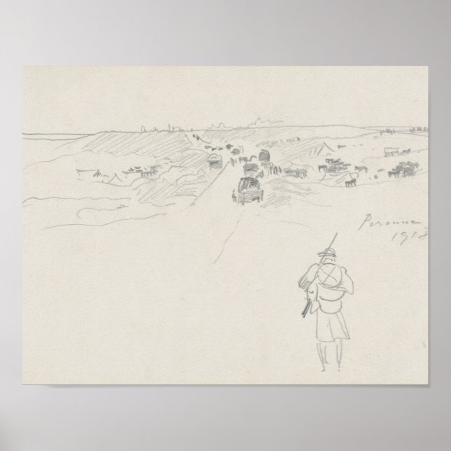 John Singer Sargent - Road at Peronne Poster (Framsidan)