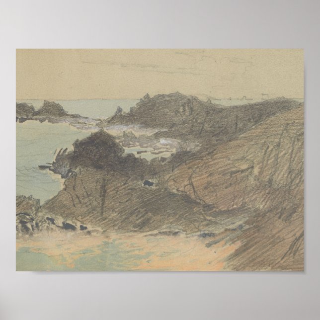 John Singer Sargent - Rocky Kusten Poster (Framsidan)