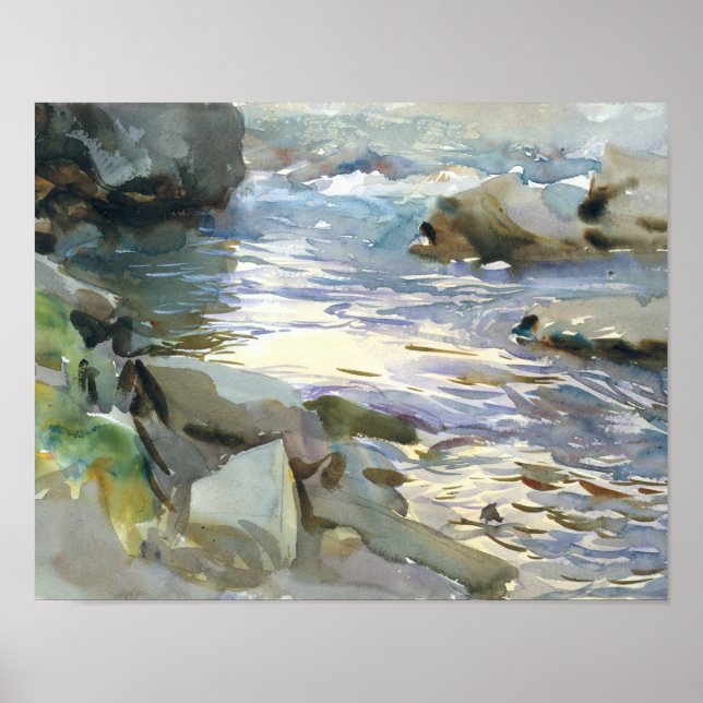 John Singer Sargent - Stream och Sten Poster (Framsidan)