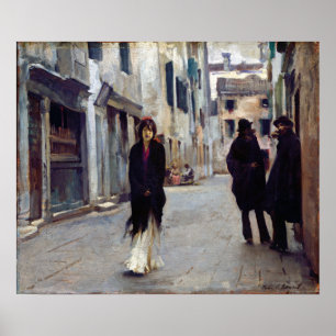 John Singer Sargent Street i Venedig Poster