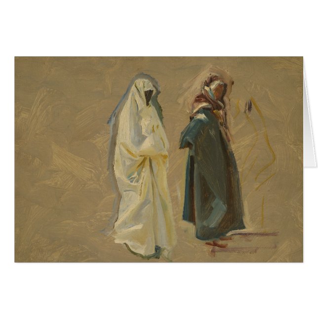 John Singer Sargent - Studie av Two Bedouins Hälsningskort (Framsidan Horizontal)