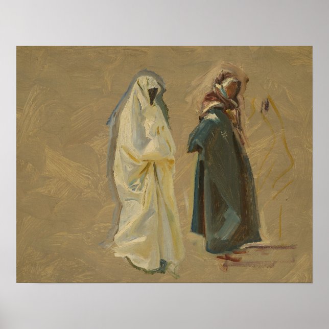 John Singer Sargent - Studie av Two Bedouins Poster (Framsidan)
