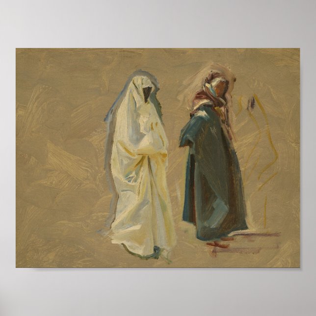 John Singer Sargent - Studie av Two Bedouins Poster (Framsidan)