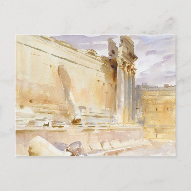John Singer Sargent - Temple of Bacchus, Baalbek Vykort (Framsida)