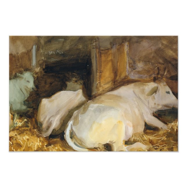 John Singer Sargent - Three Oxen Fototryck (Framsidan)