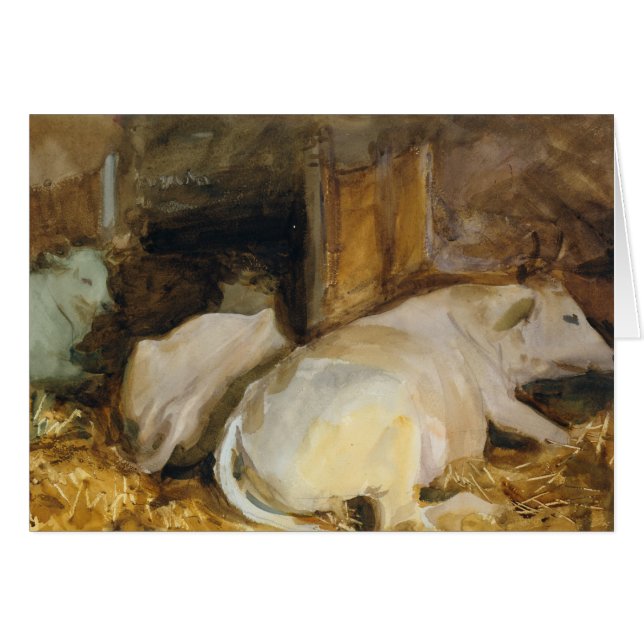 John Singer Sargent - Three Oxen Hälsningskort (Framsidan Horizontal)