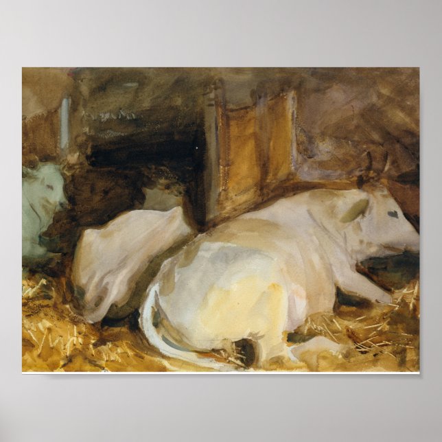 John Singer Sargent - Three Oxen Poster (Framsidan)