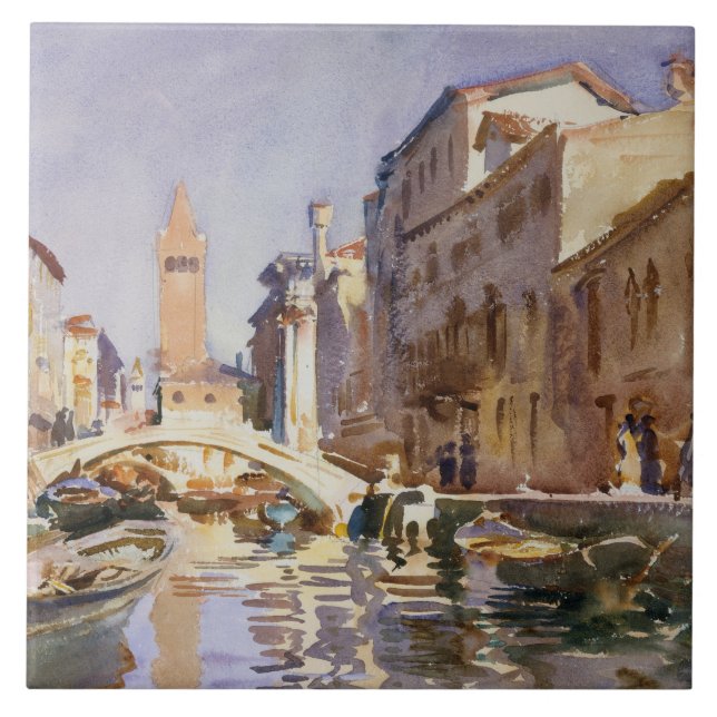 John Singer Sargent - Venetian Canal Kakelplatta (Framsidan)