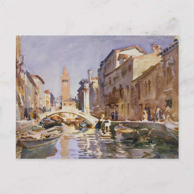 John Singer Sargent - Venetian Canal Vykort (Framsida)