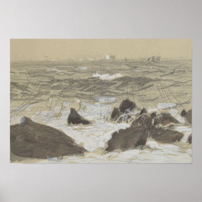 John Singer Sargent - Vinkara Breaking på Sten Poster (Framsidan)