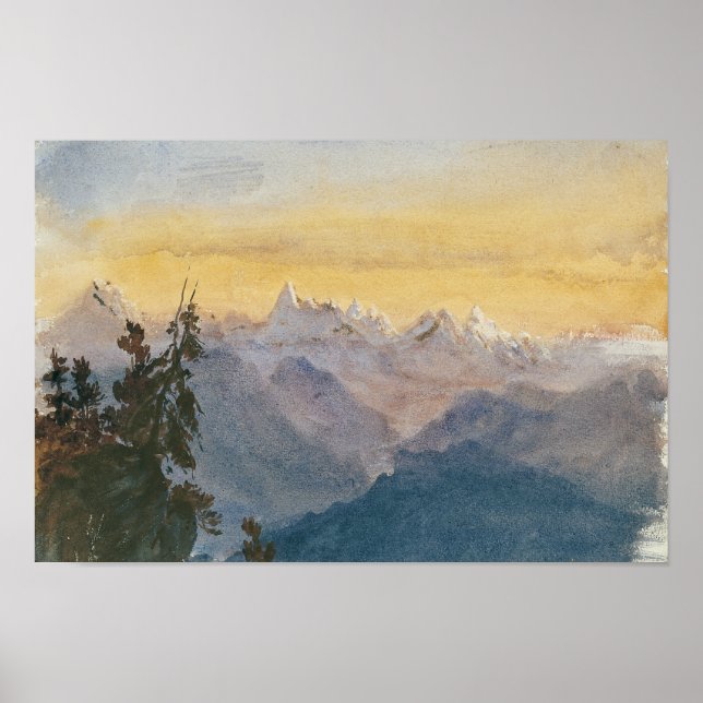 John Singer Sargent - Vy från Mount Pilatus Poster (Framsidan)