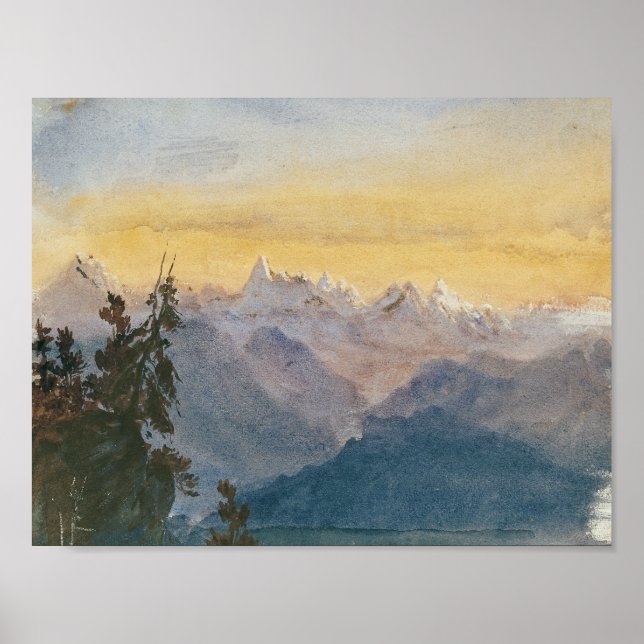 John Singer Sargent - Vy från Mount Pilatus Poster (Framsidan)