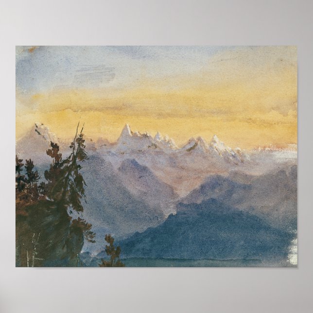 John Singer Sargent - Vy från Mount Pilatus Poster (Framsidan)