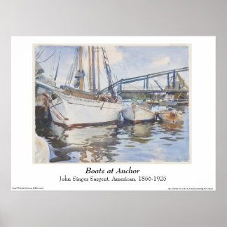 John Singer Sargent Watercolor - Sjölandskap Poster