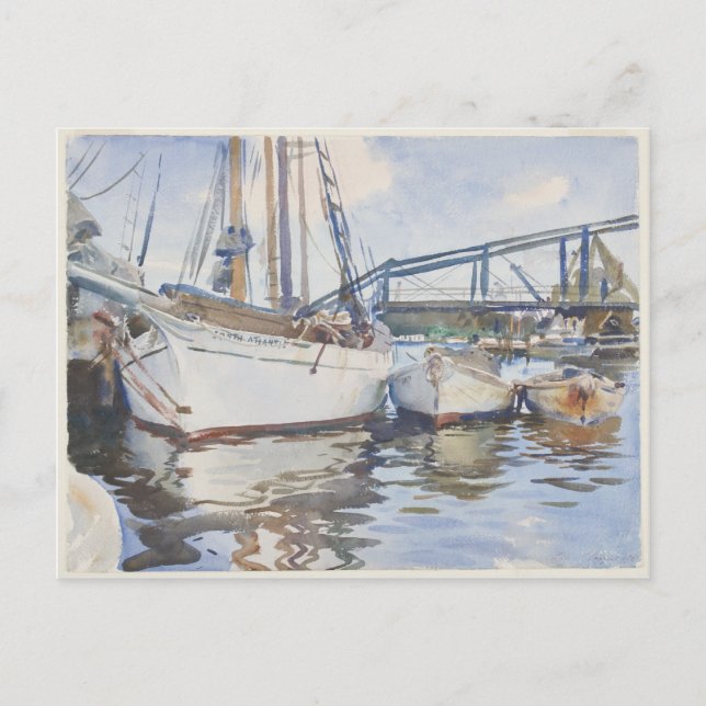 John Singer Sargent Watercolor - Sjölandskap Vykort (Framsida)
