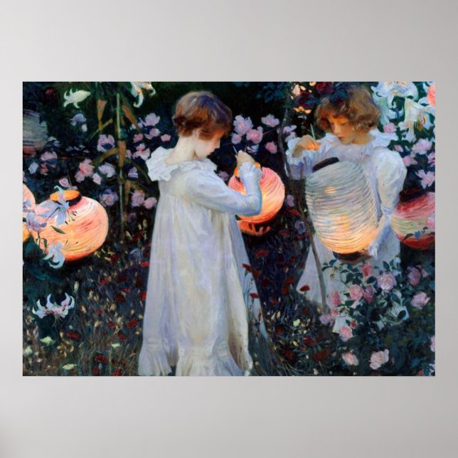 John Singer Sargents Carnation, Lily, Lily, Rose Poster (Framsidan)