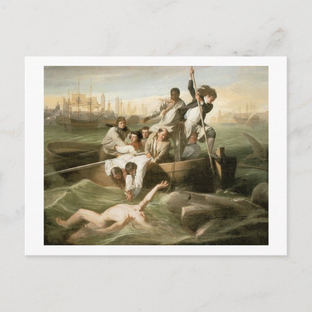 John Singleton Copley Watson och Shark Vykort (Framsida)