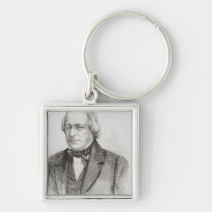 John Slidell, 1861 Fyrkantig Silverfärgad Nyckelring