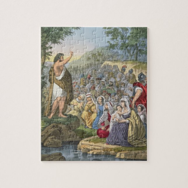 John som predikar i vildmarken, från en bibelpri pussel (Vertikal)