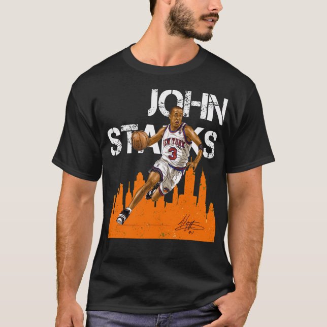 John Starks New York Basketball Shirt T (Framsida)
