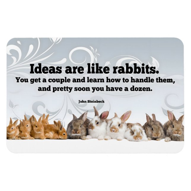 John Steinbeck Inspirational Quote "Ideas" Flexi Magnet (Horisontell)