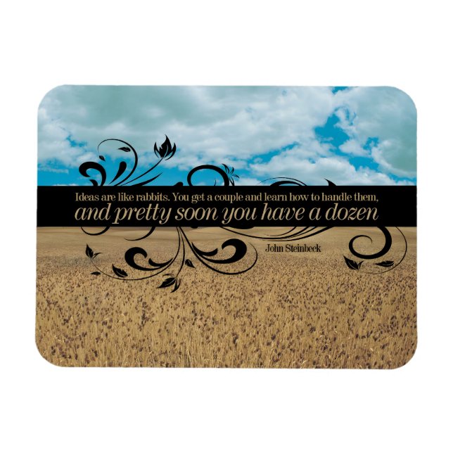 John Steinbeck Inspirational Quote "Ideas" Flexi Magnet (Horisontell)