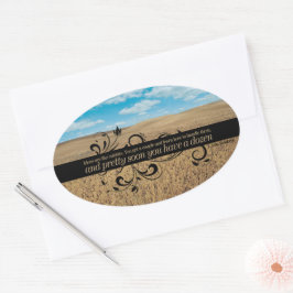 John Steinbeck inspirationcitat "Ideas" Ovalt Klistermärke