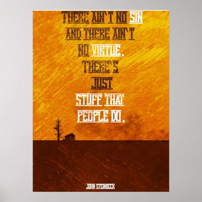 John Steinbeck Poster minimalistcitat (Framsidan)