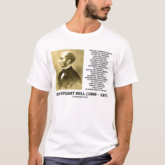 John Stuart mal frihet som långt förföljer den T Shirt (Framsida)