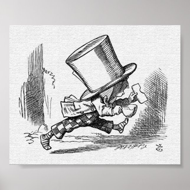 John Tenniel, Mad Hatter Alice i underlandet Poster (Framsidan)